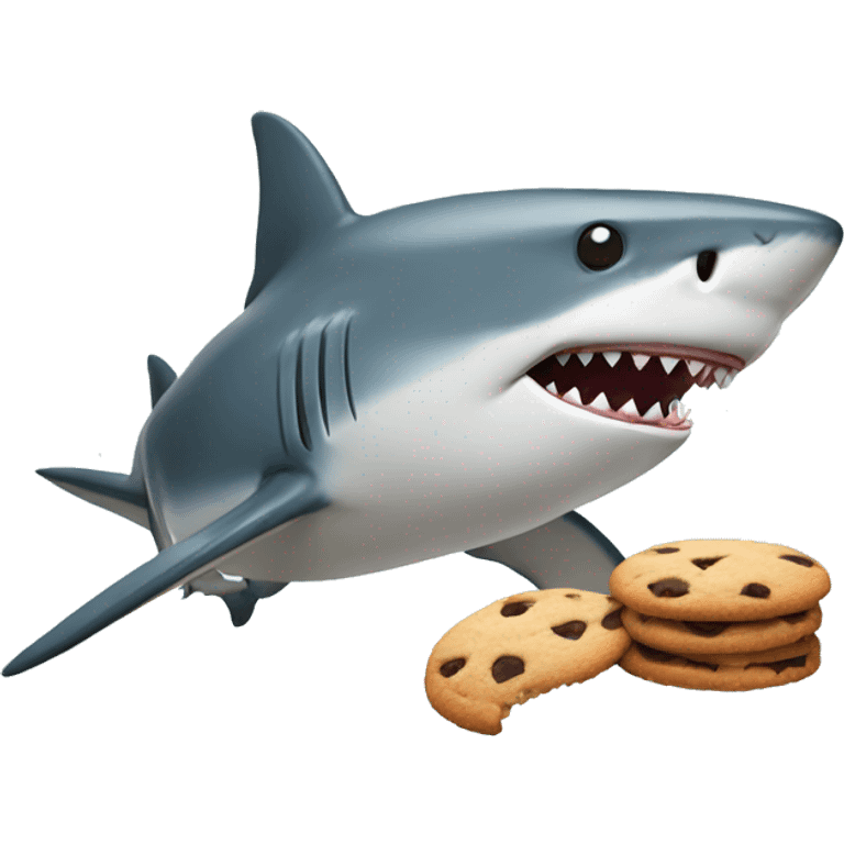 Shark with a cookies emoji