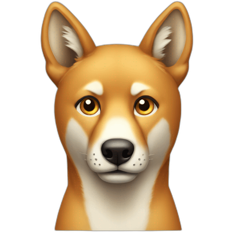 A dingo looking nervous emoji