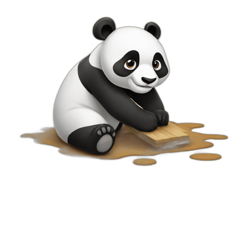 panda whashing the floor emoji