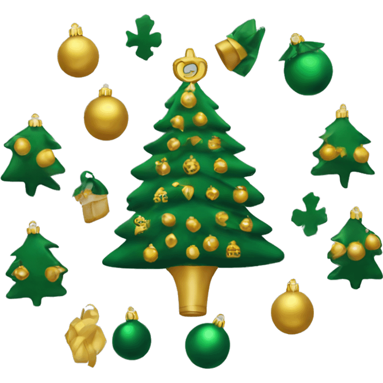 Christmas tree with Notre Dame ornaments  emoji