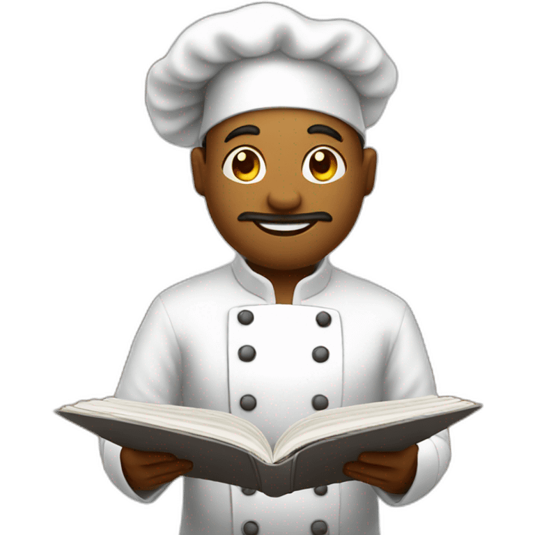 chef reading recipe book emoji