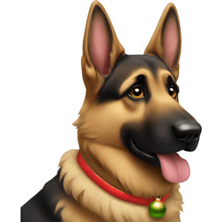 Christmas German shepherd  emoji