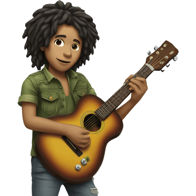 body Bob marley kid with guitar emoji