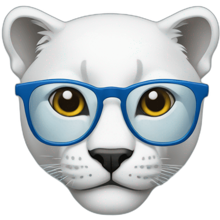 Blue panther with White glasses emoji