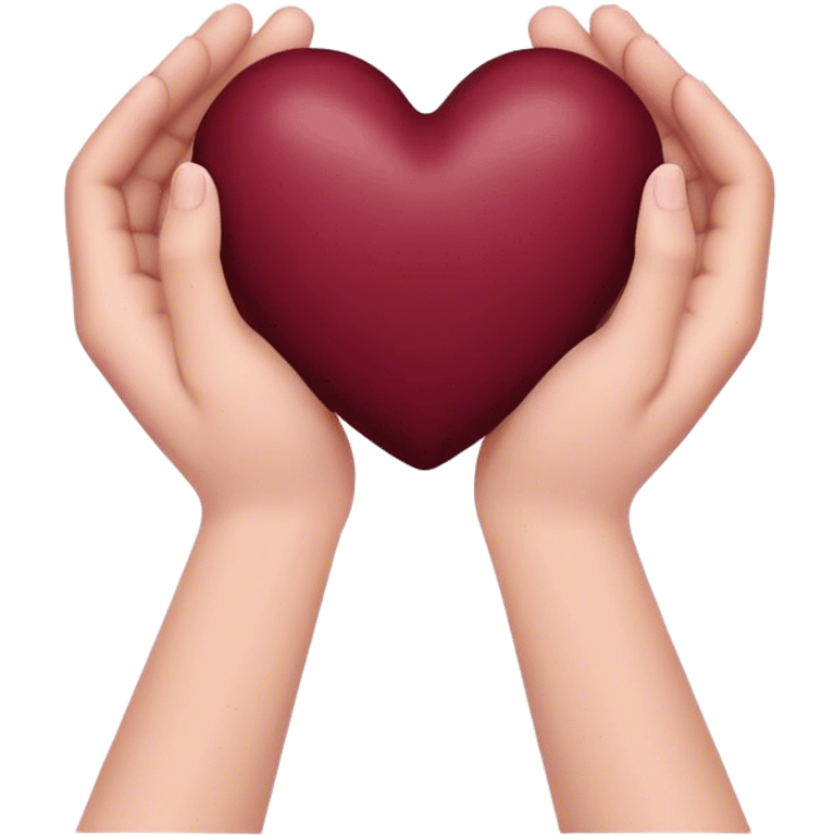 Burgundy color heart  in your hands emoji