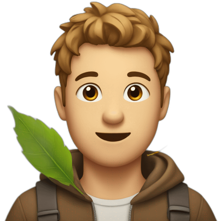 Bear as Adam with a Leaf emoji