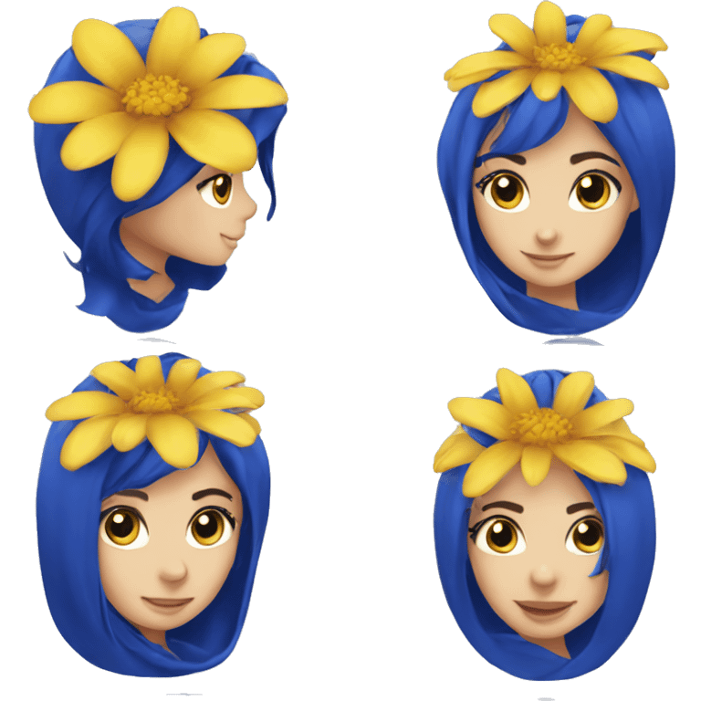 Delia, Flower, Royal Blue emoji