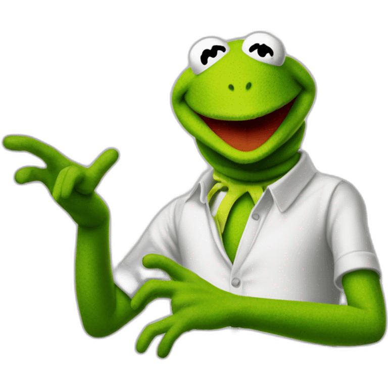 Kermit the frog throwing gang signs emoji