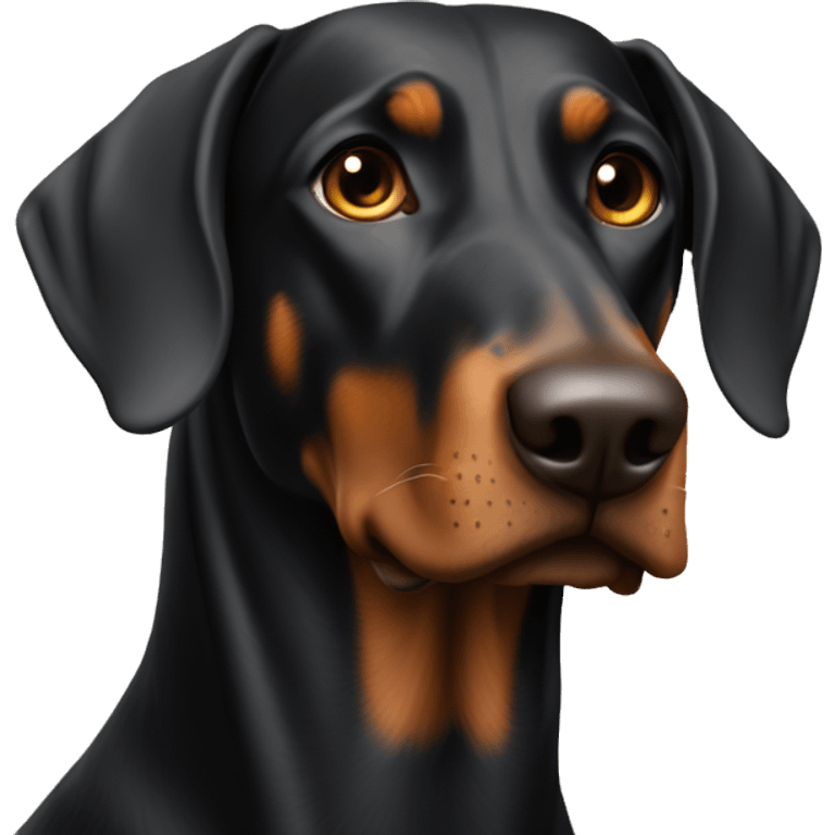 Two Dobermans black and grown emoji