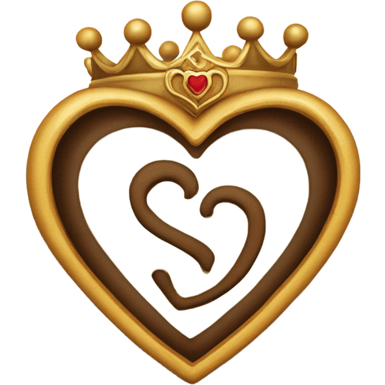 A heart with s inside and a crown  emoji