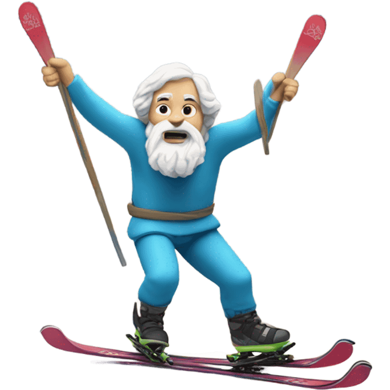 Socrates on mountain skis  emoji