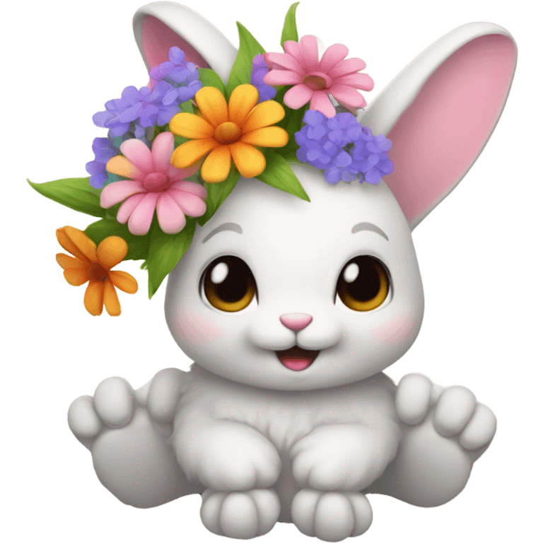 bunny holding flowers emoji