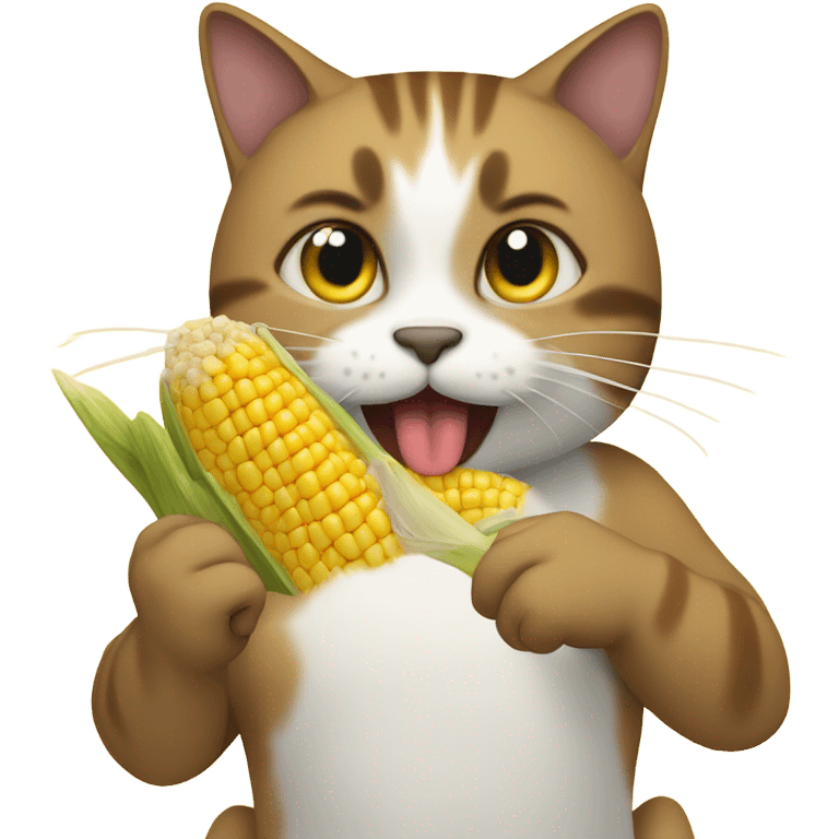 Cat eating corn emoji