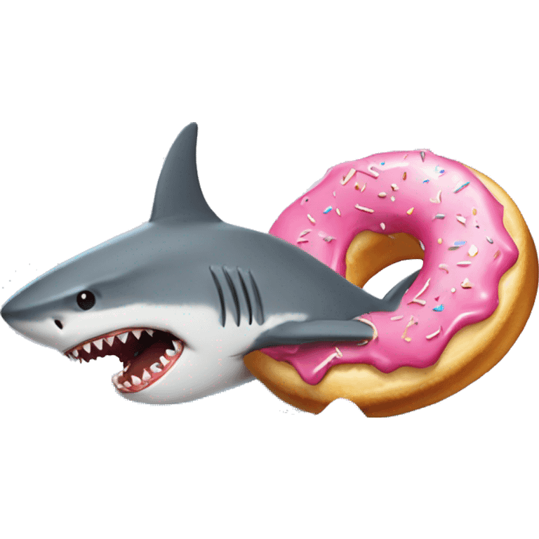 Shark eating a donut emoji