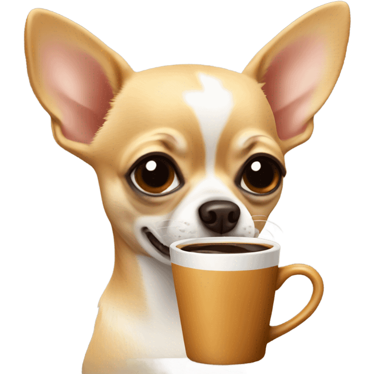 chihuahua drinking coffee  emoji