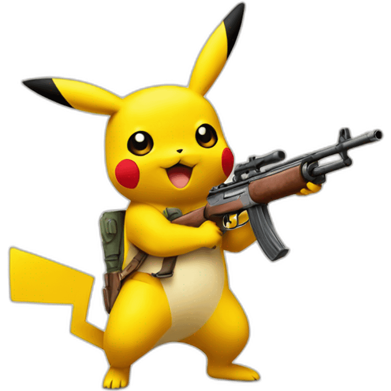 a pikachu holding a shotgun emoji