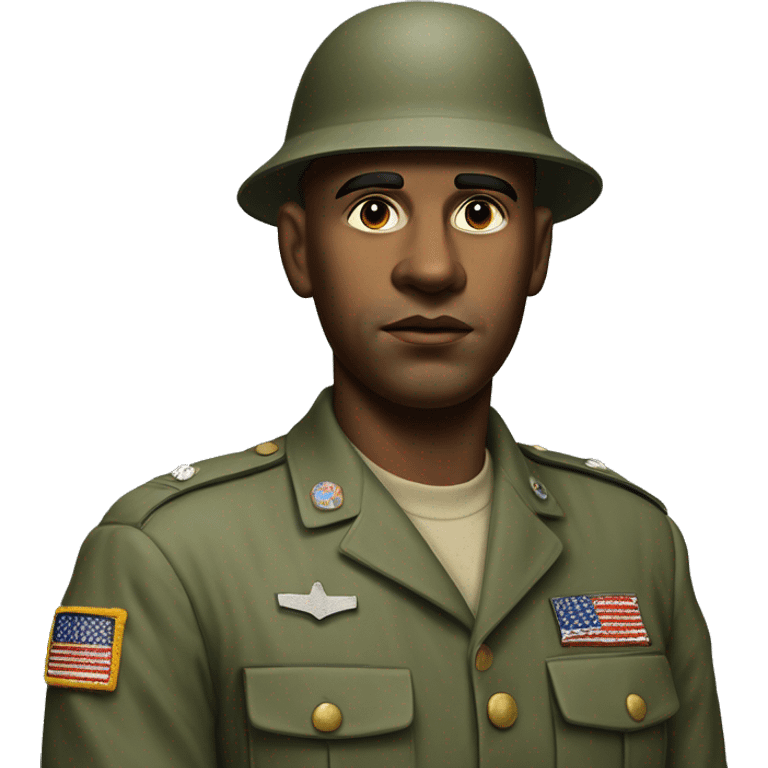 photorealistic serious us soldier 1960s emoji