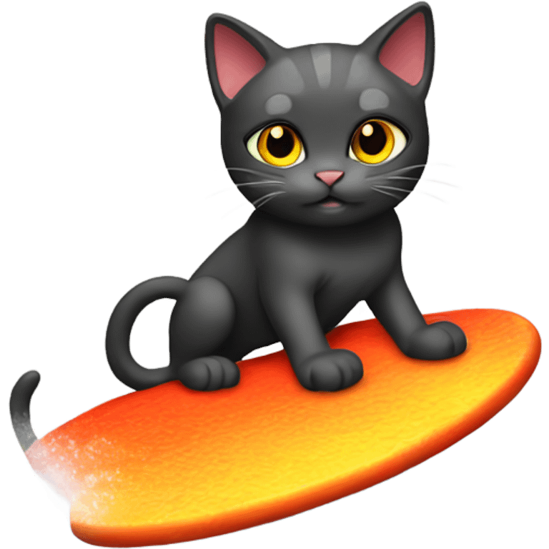 cat surfing on lava emoji