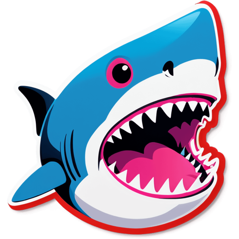 Shark with pink teeth  emoji