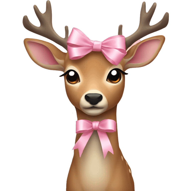 deer with light pink ribbon  emoji