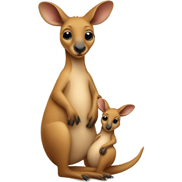 kangaroo with baby in pouch emoji