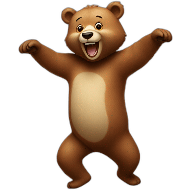 Happy bear dancing emoji