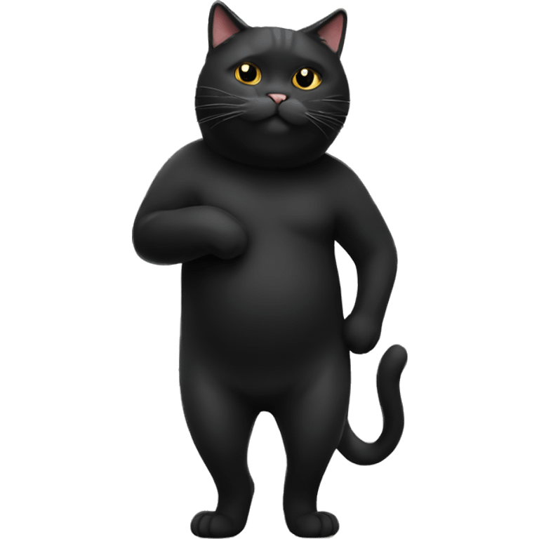 fat black cat emoji