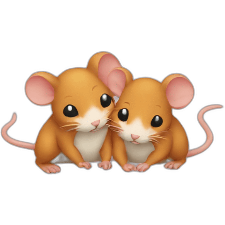 two ginger rats hugging emoji