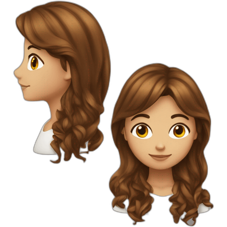 Une fille métisse avec les cheuveux brun long emoji