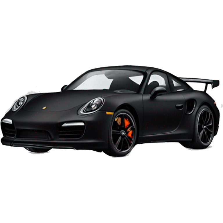 Matte black porche car emoji