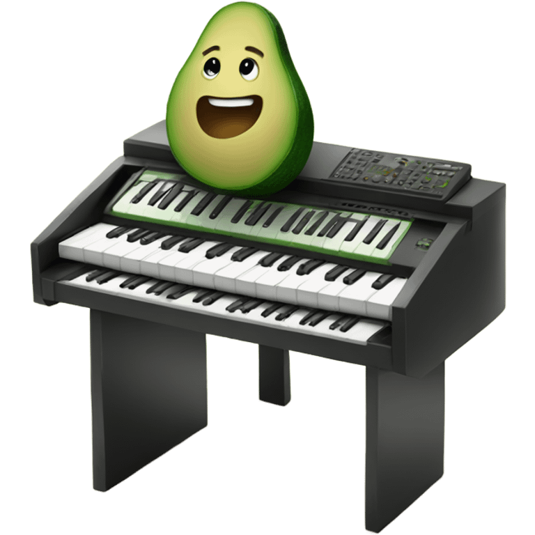 An avocado playing keyboard  emoji