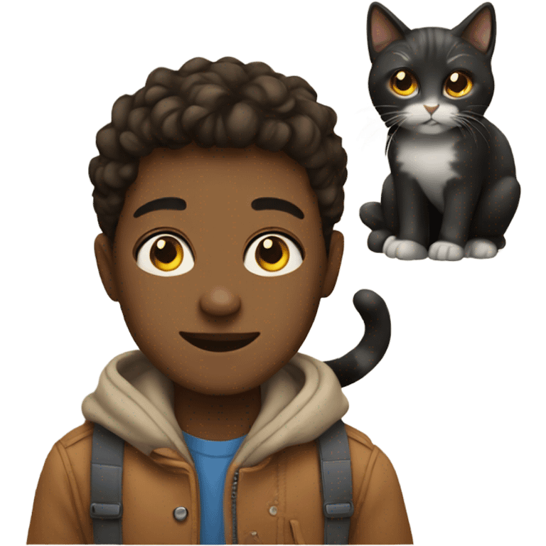 boy with a cat emoji