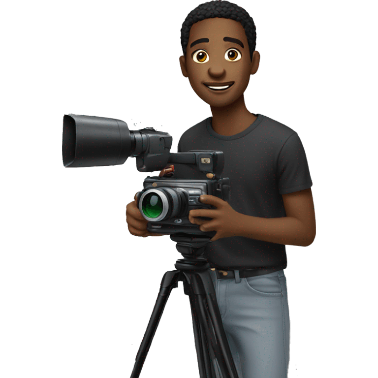 young black man filming on set emoji