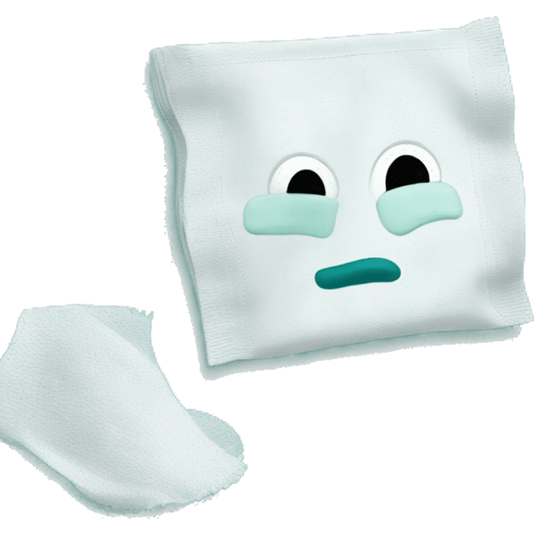 Plain White and teal wipes emoji