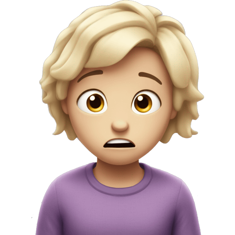 Create an image of Anxiety, the character from "Inside Out 2", with a worried expression, eyes wide open emoji