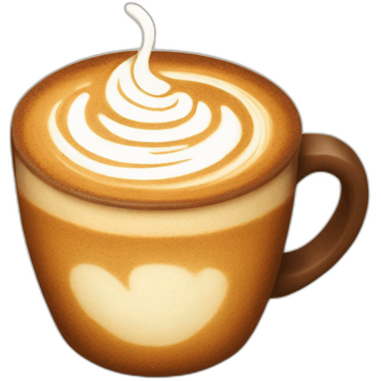 beautiful latte art cup coffee emoji