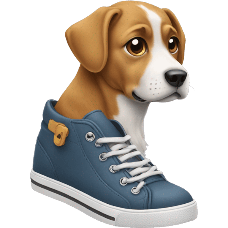 Dog wearing shoes emoji