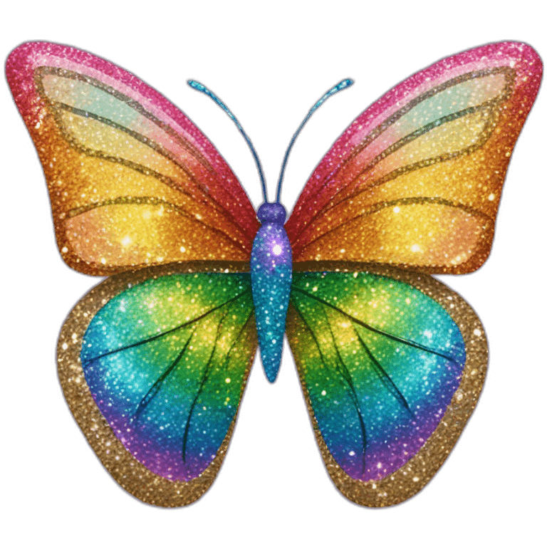 Rainbow glitter butterfly emoji