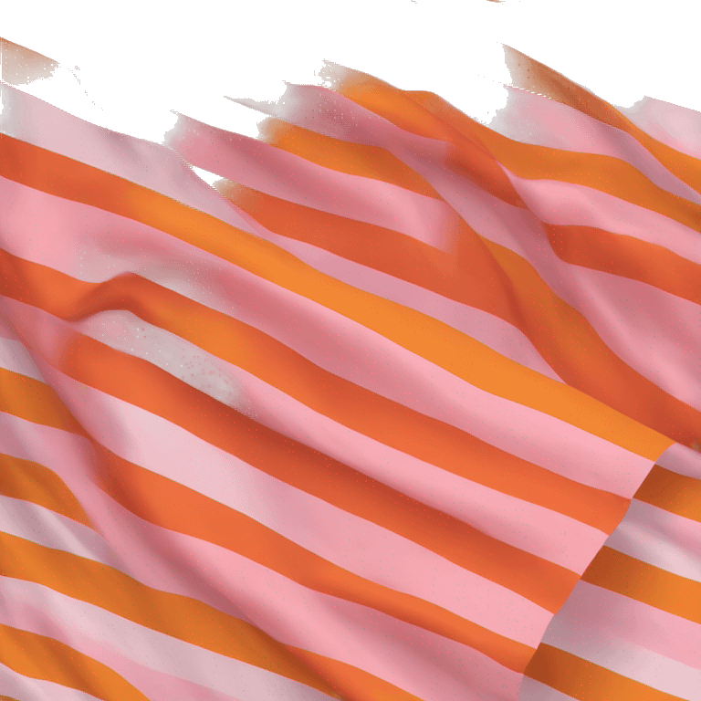 lesbian pride flag with seven horizontal stripes: dark orange, orange, light orange, white, pink, dusty pink, and dark rose. vibrant colours emoji