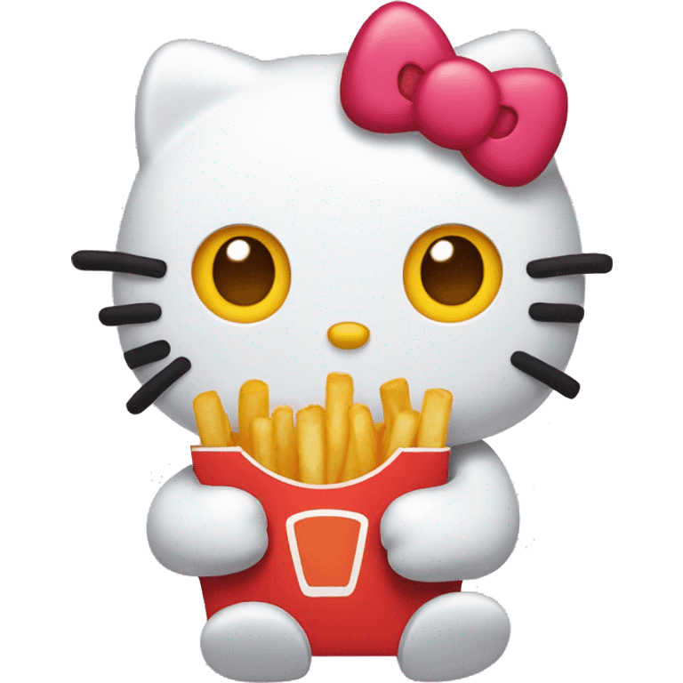 Hello Kitty with French fries emoji