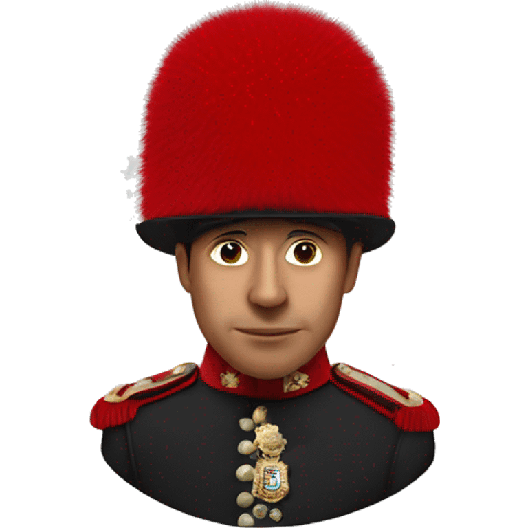 Photorealistic The British red Guardsman with bearskin hat emoji