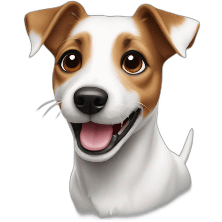 A cute and happy Jack Russell Terrier emoji