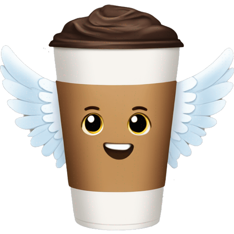 Coffee with wings emoji