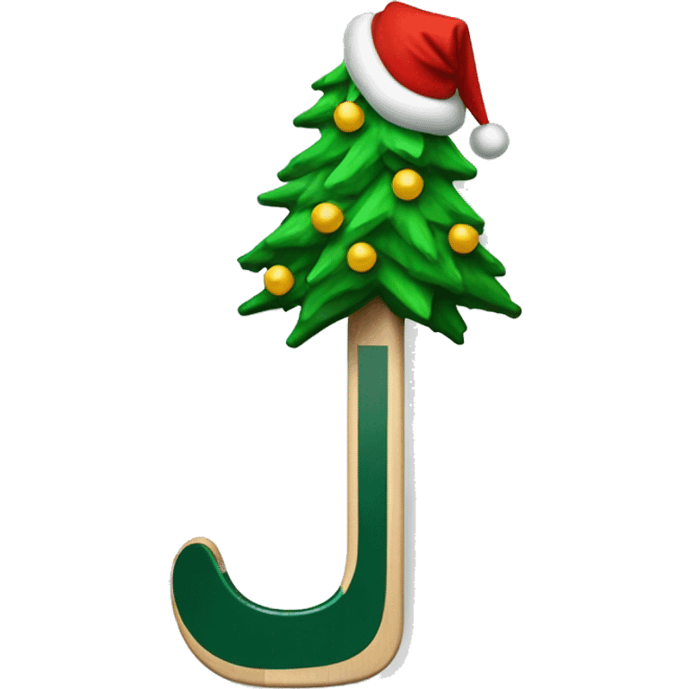 Hockey Stick under Christmas tree emoji