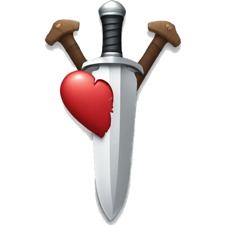 dagger and heart emoji