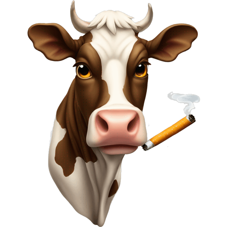 Cow smoking a cigarette  emoji