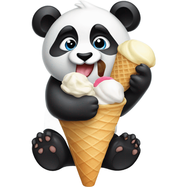 Panda eating ice cream emoji