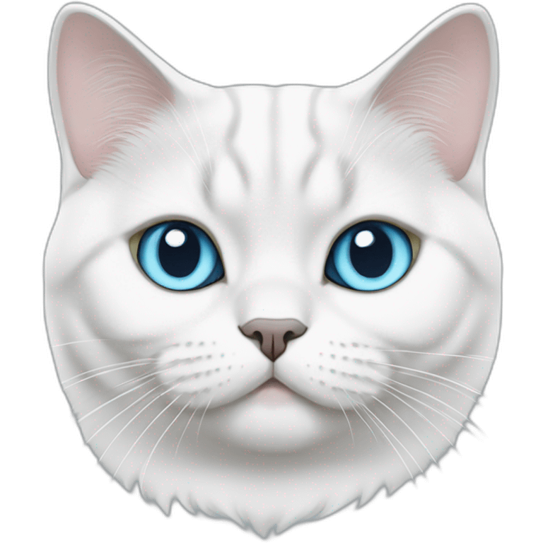 fat white british shorthair cat with iceblue eyes emoji