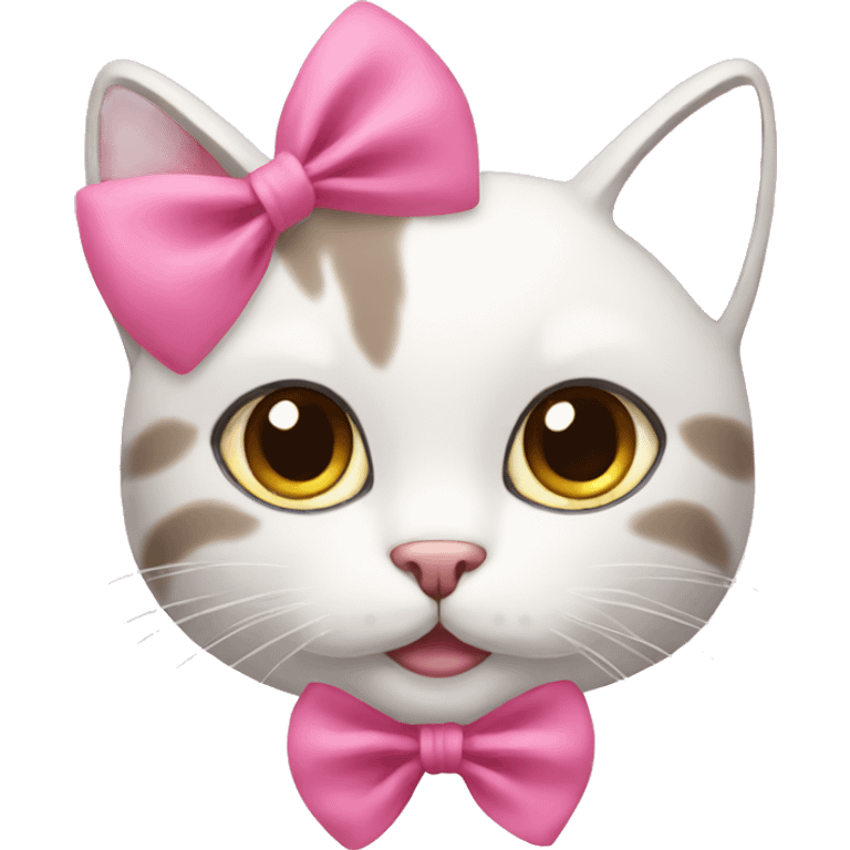 Cat with pink bows  emoji