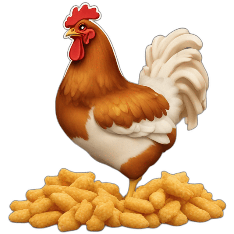 Une poule qui mange KFC emoji